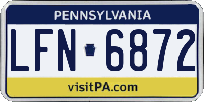 PA license plate LFN6872
