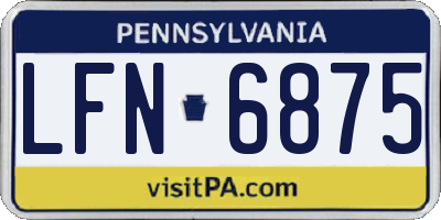 PA license plate LFN6875