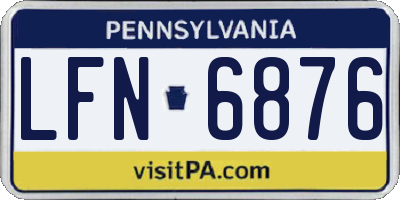 PA license plate LFN6876
