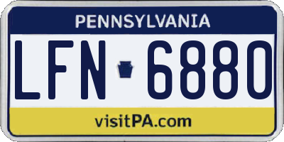 PA license plate LFN6880