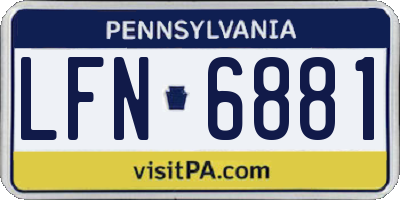 PA license plate LFN6881