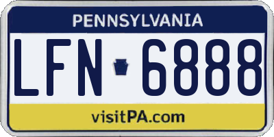 PA license plate LFN6888