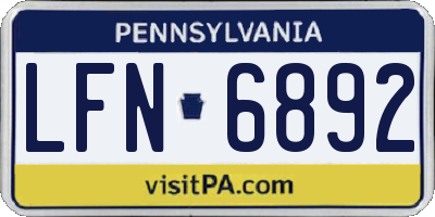 PA license plate LFN6892