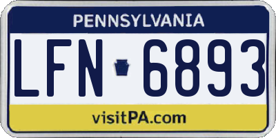 PA license plate LFN6893