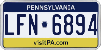 PA license plate LFN6894