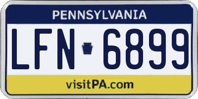 PA license plate LFN6899