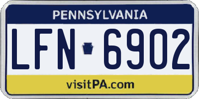 PA license plate LFN6902
