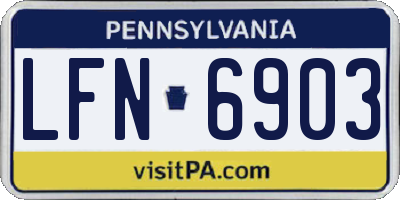 PA license plate LFN6903