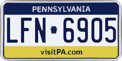 PA license plate LFN6905