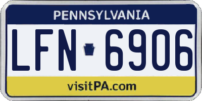 PA license plate LFN6906
