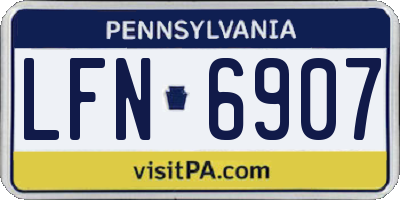PA license plate LFN6907