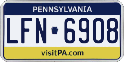 PA license plate LFN6908