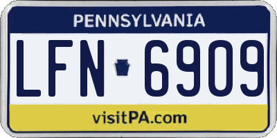 PA license plate LFN6909