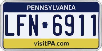 PA license plate LFN6911