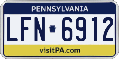 PA license plate LFN6912