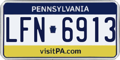 PA license plate LFN6913