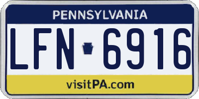 PA license plate LFN6916