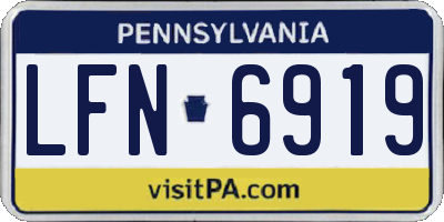 PA license plate LFN6919
