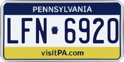 PA license plate LFN6920