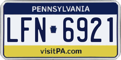 PA license plate LFN6921