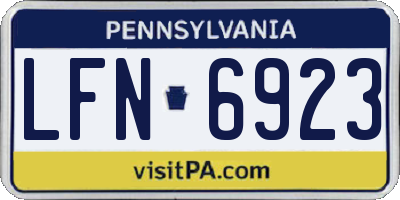 PA license plate LFN6923