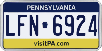 PA license plate LFN6924