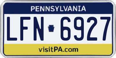 PA license plate LFN6927
