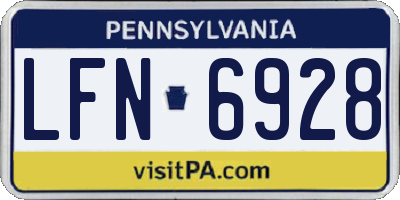 PA license plate LFN6928