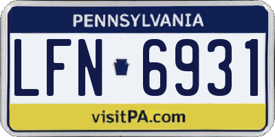 PA license plate LFN6931