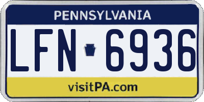 PA license plate LFN6936