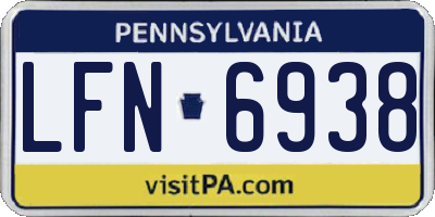 PA license plate LFN6938