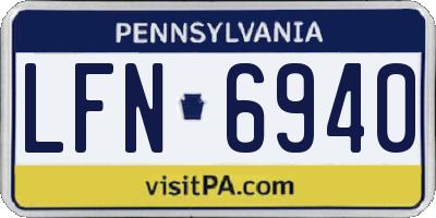 PA license plate LFN6940
