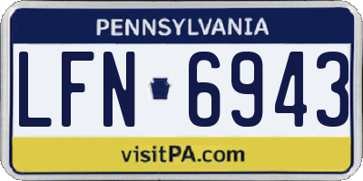 PA license plate LFN6943