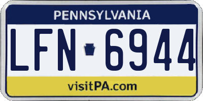 PA license plate LFN6944