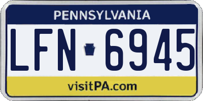 PA license plate LFN6945