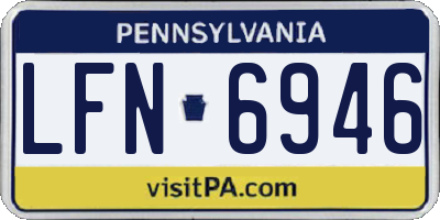 PA license plate LFN6946