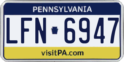 PA license plate LFN6947