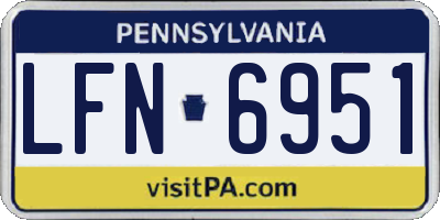PA license plate LFN6951