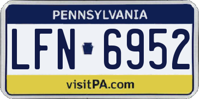 PA license plate LFN6952
