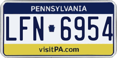 PA license plate LFN6954