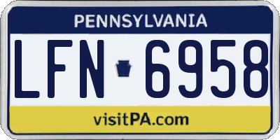 PA license plate LFN6958