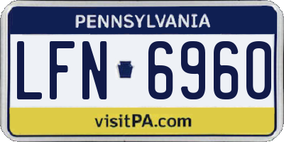 PA license plate LFN6960