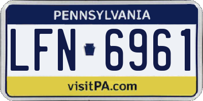 PA license plate LFN6961