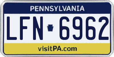 PA license plate LFN6962
