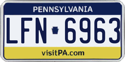 PA license plate LFN6963