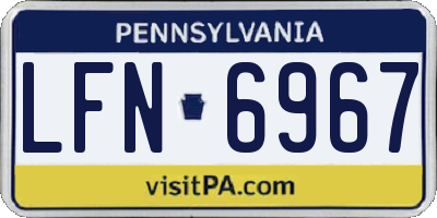 PA license plate LFN6967