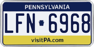 PA license plate LFN6968