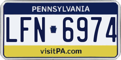 PA license plate LFN6974