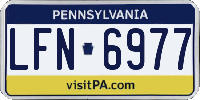 PA license plate LFN6977