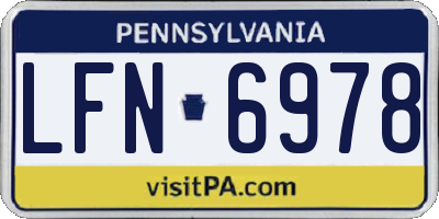 PA license plate LFN6978